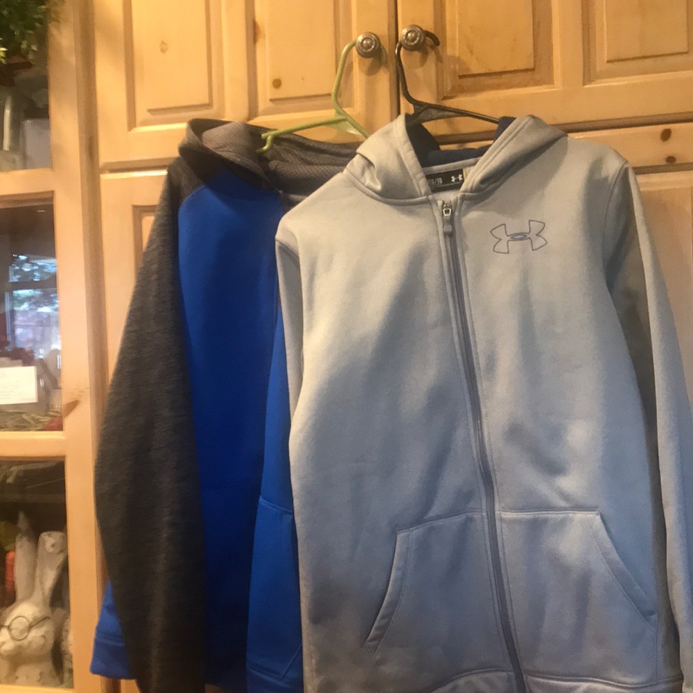 2 jackets . xl boys hooded zip up..